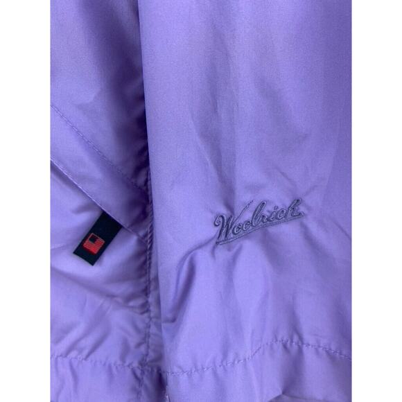 Woolrich Full Zip Hooded Windbreaker Jacket Lightweight Womens Purple Size Small - Picture 2 of 9